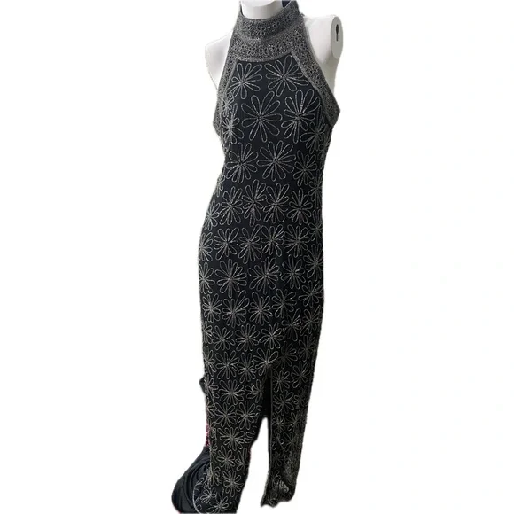 green emerald velvet dress Amazon.com: Adrianna Papell Women's Beaded Blouson Long Dress